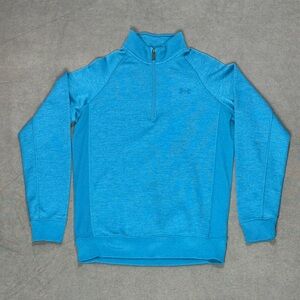 Under Armour Sweatshirt Size Small Blue Pullover 1/4 Zip Up Cold Gear 02-0038